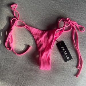NWT OneOne Swimwear Ariel Bottom Neon Pink Cheeky Bikini bottom
